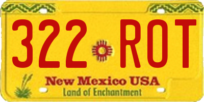NM license plate 322ROT