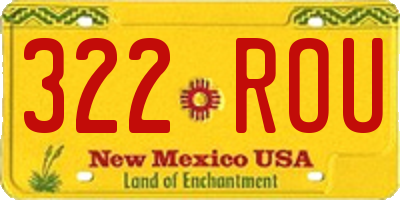 NM license plate 322ROU
