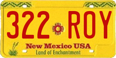NM license plate 322ROY