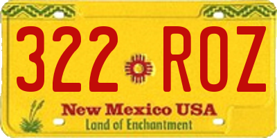 NM license plate 322ROZ