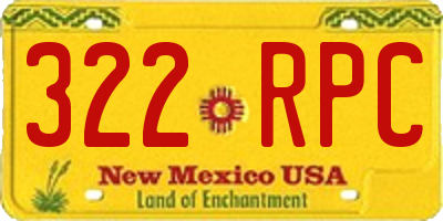 NM license plate 322RPC