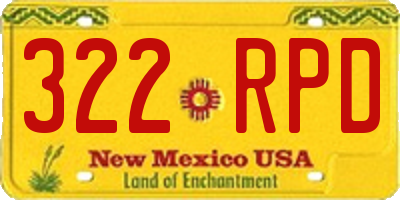 NM license plate 322RPD
