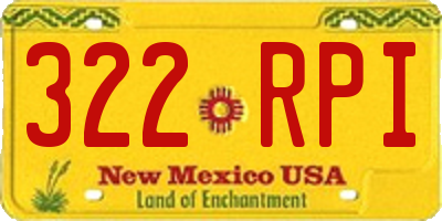 NM license plate 322RPI
