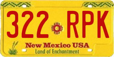 NM license plate 322RPK