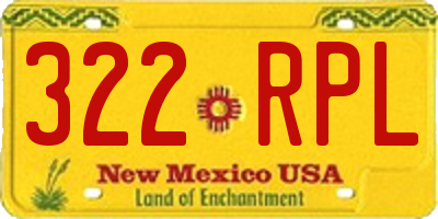 NM license plate 322RPL