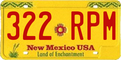 NM license plate 322RPM
