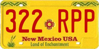NM license plate 322RPP