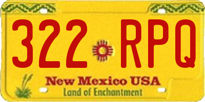 NM license plate 322RPQ