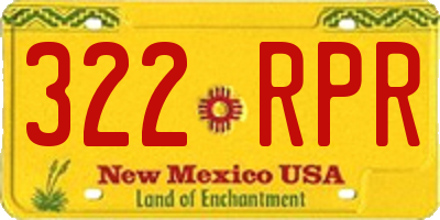 NM license plate 322RPR