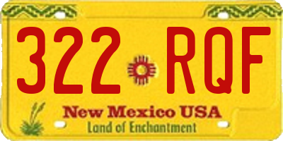 NM license plate 322RQF