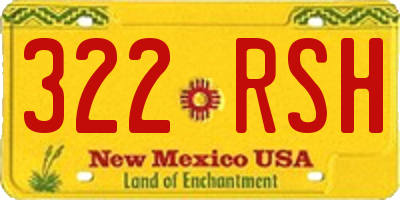 NM license plate 322RSH