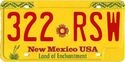 NM license plate 322RSW