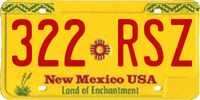NM license plate 322RSZ