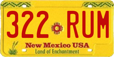 NM license plate 322RUM