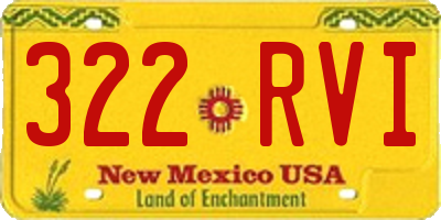 NM license plate 322RVI