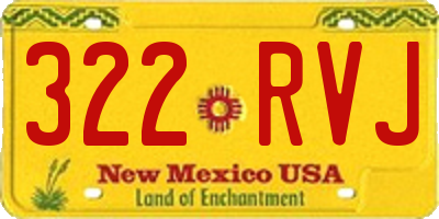 NM license plate 322RVJ