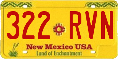 NM license plate 322RVN