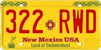 NM license plate 322RWD