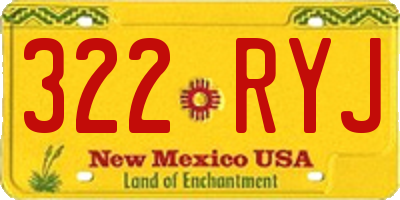 NM license plate 322RYJ