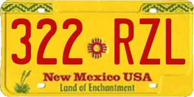 NM license plate 322RZL