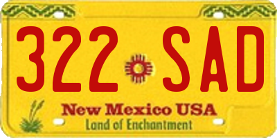 NM license plate 322SAD