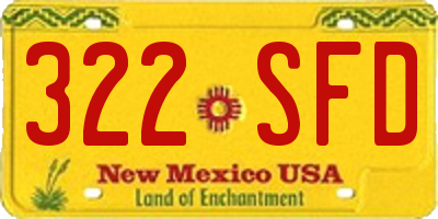 NM license plate 322SFD