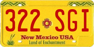 NM license plate 322SGI
