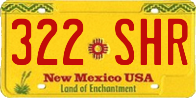 NM license plate 322SHR