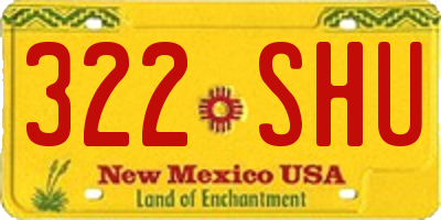 NM license plate 322SHU