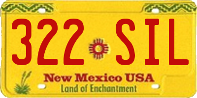 NM license plate 322SIL