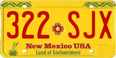 NM license plate 322SJX
