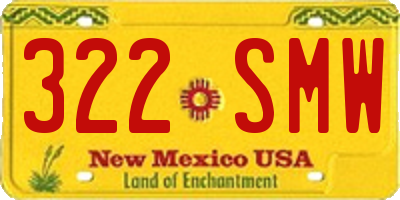 NM license plate 322SMW