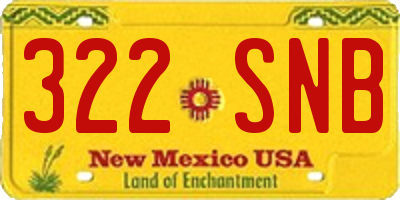 NM license plate 322SNB