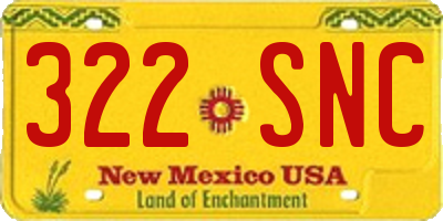 NM license plate 322SNC