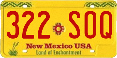 NM license plate 322SOQ
