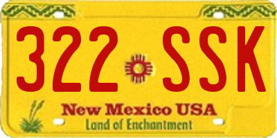 NM license plate 322SSK