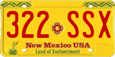 NM license plate 322SSX