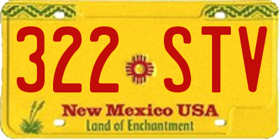NM license plate 322STV