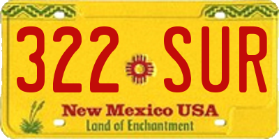 NM license plate 322SUR