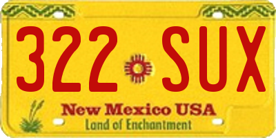 NM license plate 322SUX