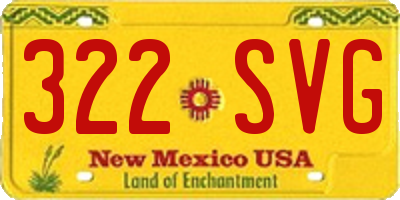 NM license plate 322SVG