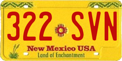 NM license plate 322SVN