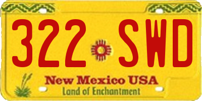 NM license plate 322SWD