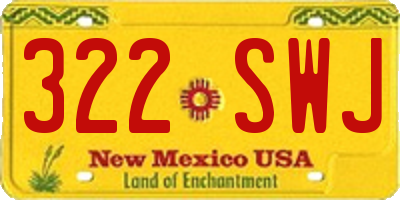 NM license plate 322SWJ