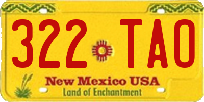 NM license plate 322TAO