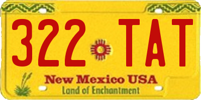 NM license plate 322TAT