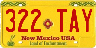 NM license plate 322TAY