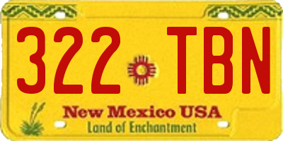 NM license plate 322TBN