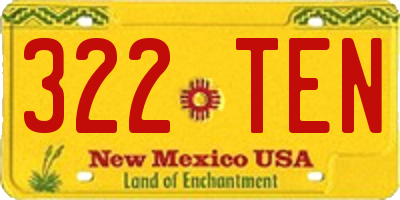 NM license plate 322TEN