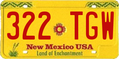 NM license plate 322TGW